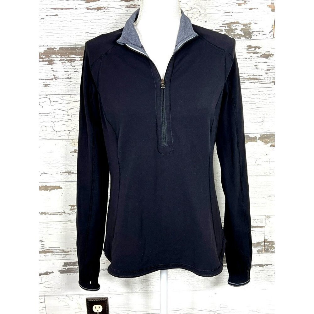 LULULEMON Women's Reversible Run U-Turn Grey/Black 1/2 Zip Pullover Sz 6 W3708S - Picture 5 of 7